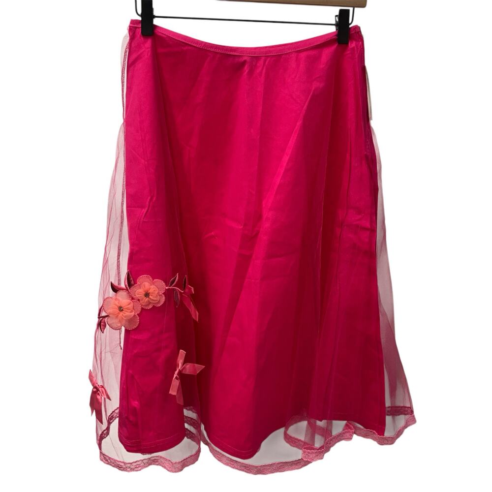New Luly K New York City Pink‎ Tull Midi Skirt Womens M Style PO4438 Made in USA